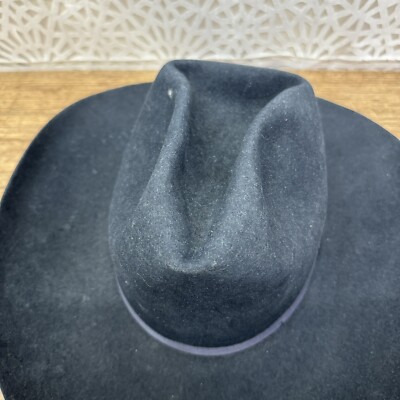 ヴィンテージmiller bros western hat since1902 Vintage Miller Brothers Hats Black 15X Beaver Long Oval 56/7