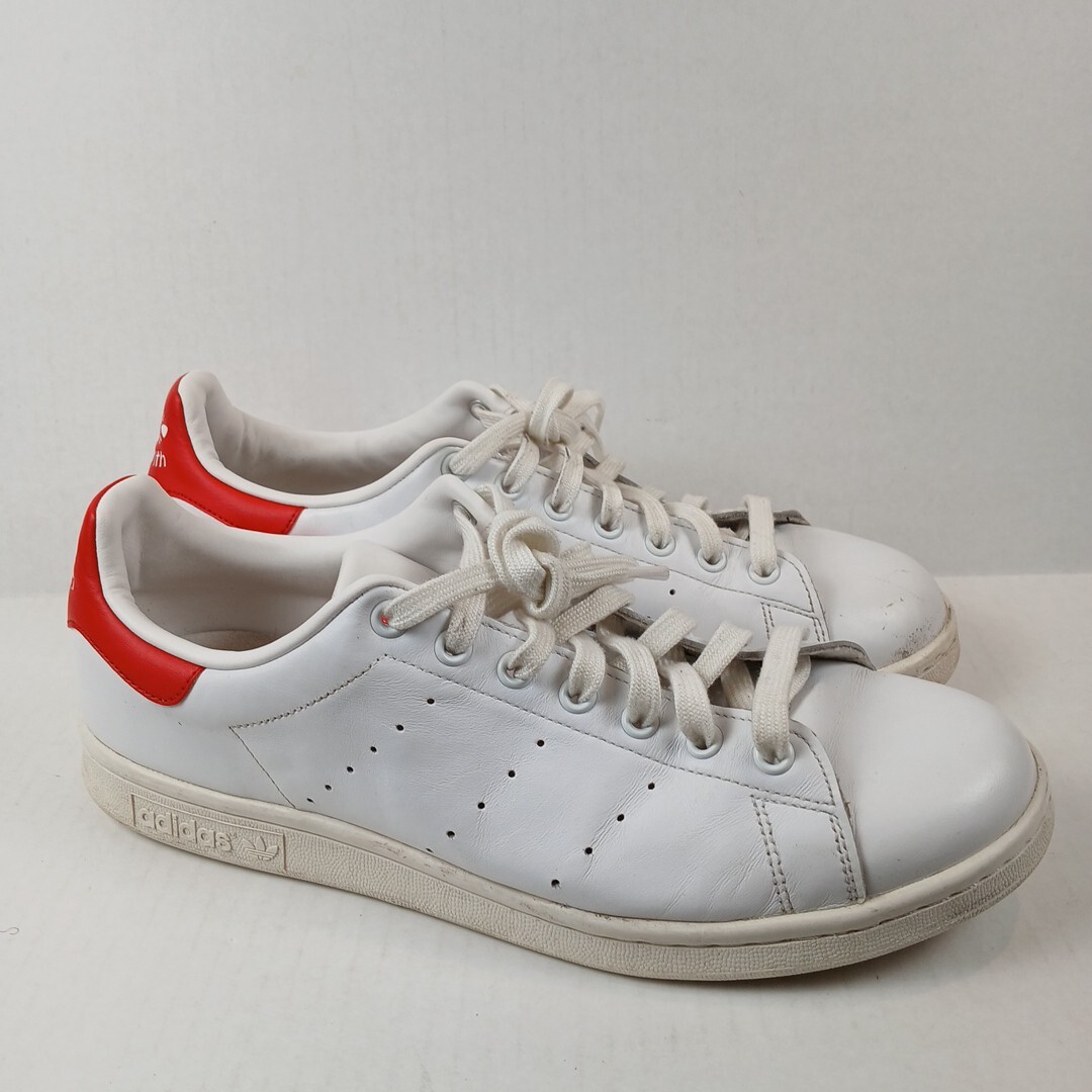 red1121様 Adidas Stan Smith White/Red Men 11.5 Athletic Casual Shoes