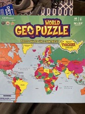 GeoTOYS World GeoPuzzle Jigsaw Geography, Education,Ages 4+