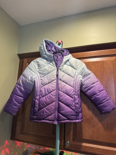 SNOZU GIRLS PUFFER FLEECE LINED JACKET COAT INNER BIB (PURPLE, 6) - 📸👀 - Picture 6 of 11