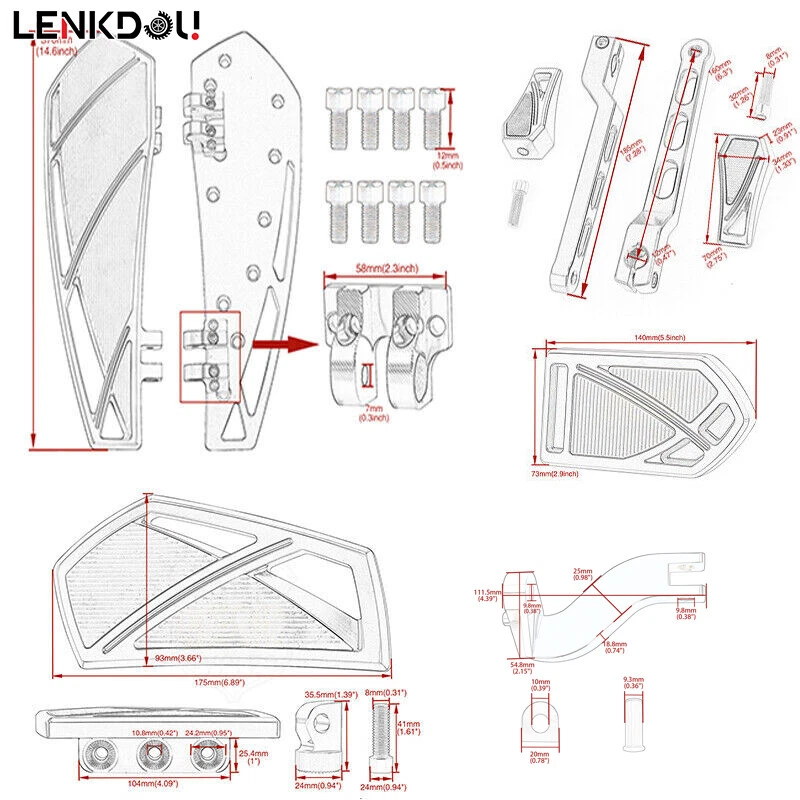 Полы туристические уличные скользящие черные подножки для Harley Touring Road Glide  - Изображение 2 из 4