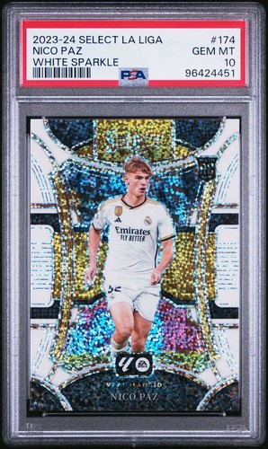Nico Paz [White Sparkle] #174 2023 Panini Select La Liga card