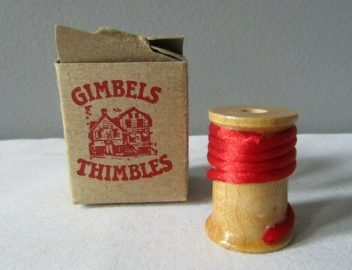 Gimbles Thimbles Spool of Red Thread Thimble - Picture 1 of 5