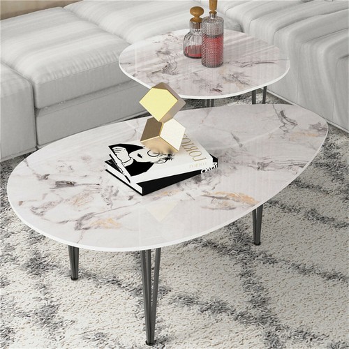 Coffee Table Marble Side Tables Bedside Tables Storage MDF End Table Furniture - Picture 68 of 230
