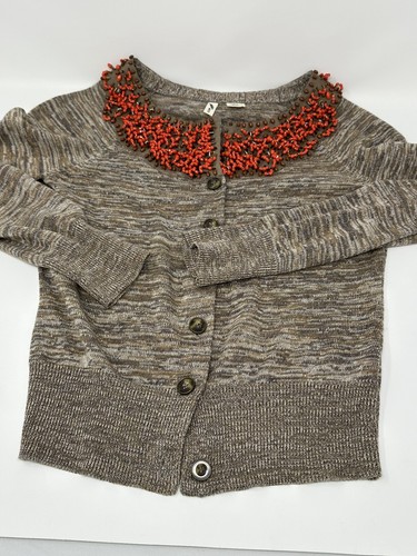 Anthropologie Moth Betty Strick Cardigan Pullover vorne offen mit Königin XS - Bild 3 von 7