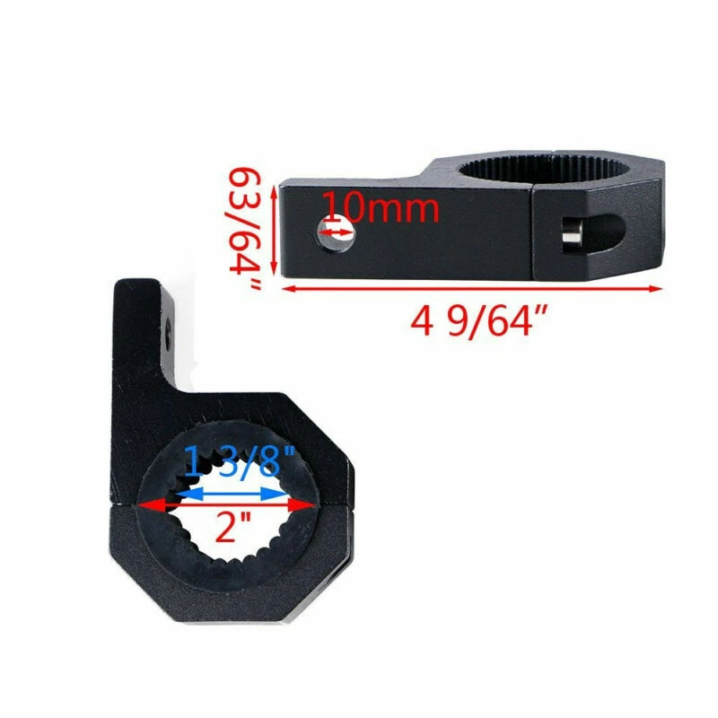 LED Mounting Bracket Fog Work Light Clamp Bar Roof Roll 1.5" 2" Tube 4x4 Offroad - Image 2 of 4