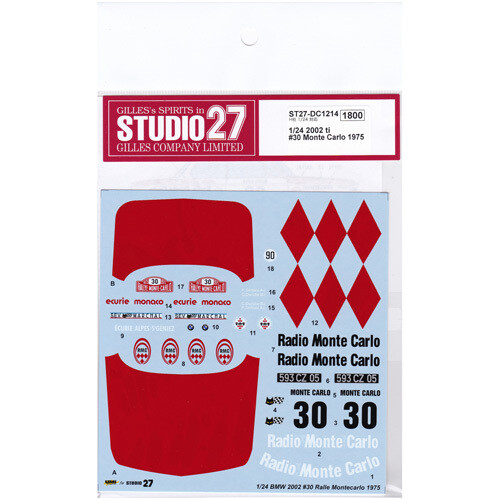 Studio27 Studio 27 St27 Dc1214 1 24 Bmw 2002 Ti No.30 Monte Carlo 1975 Decal Studio27 Studio 27 St27 Dc1214 1 24 Bmw 2002 Ti No.30 Monte Carlo 1975 Decal