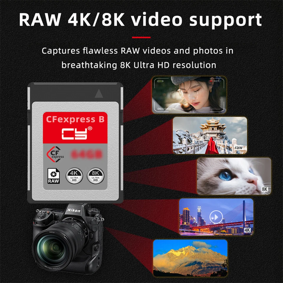 CY CFexpress Type-B Memory Card CFE CFB Adapter Compatible with XS Camera 8K RAW - Image 3 of 4