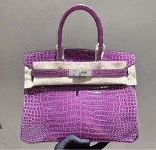 Hermes Birkin 30 Purple White Gold With Diamonds