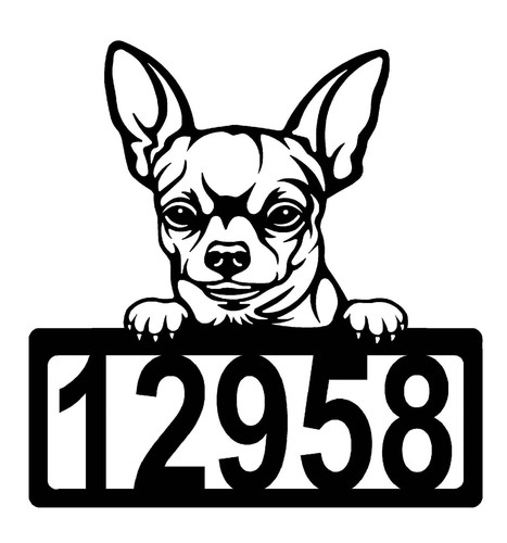Chihuahua #2 Address Sign - Detailed Dog Design with Custom House Numbers - Made - Picture 5 of 8