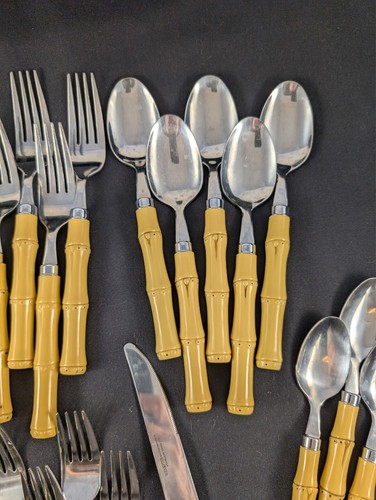 YOU PICK: BAMBOO by Hampton Silversmiths Stainless Flatware With Plastic Handle - Picture 3 of 64