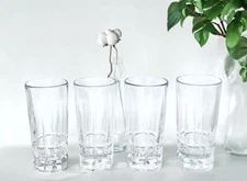 4 Libbey SQUIRE 5631 Vertical Horizontal Cut Barware 16 OZ Glass Coolers VGC