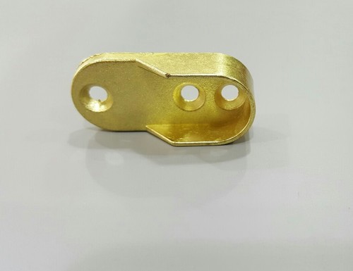 OVAL WARDROBE HANGING RAIL END SUPPORT BRACKETS BRASS GOLD END 20MM X 45MM - Picture 3 of 9