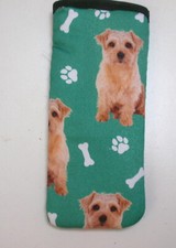 NORWICH TERRIERS   - GLASSES CASE - cotton-