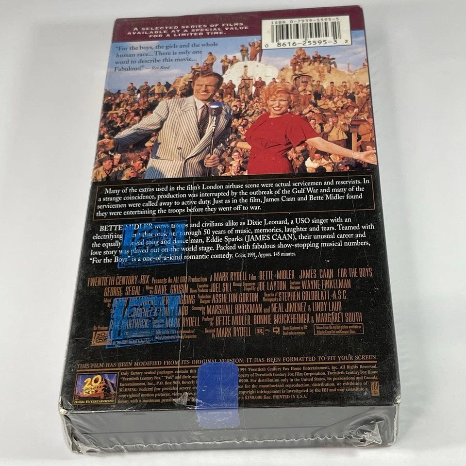 For The Boys Bette Midler James Caan Vintage VHS Foto 3 de 4