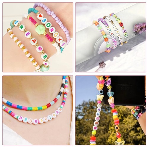1400Pcs Letter Beads Bracelet Making Kit for Girls Alphabet Friendship Bracelets - Picture 14 of 17