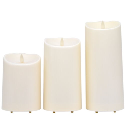 Luminara set of 2 Flameless Candle Outdoor Waterproof LED Candle Moving Wick 9" - Picture 5 of 8