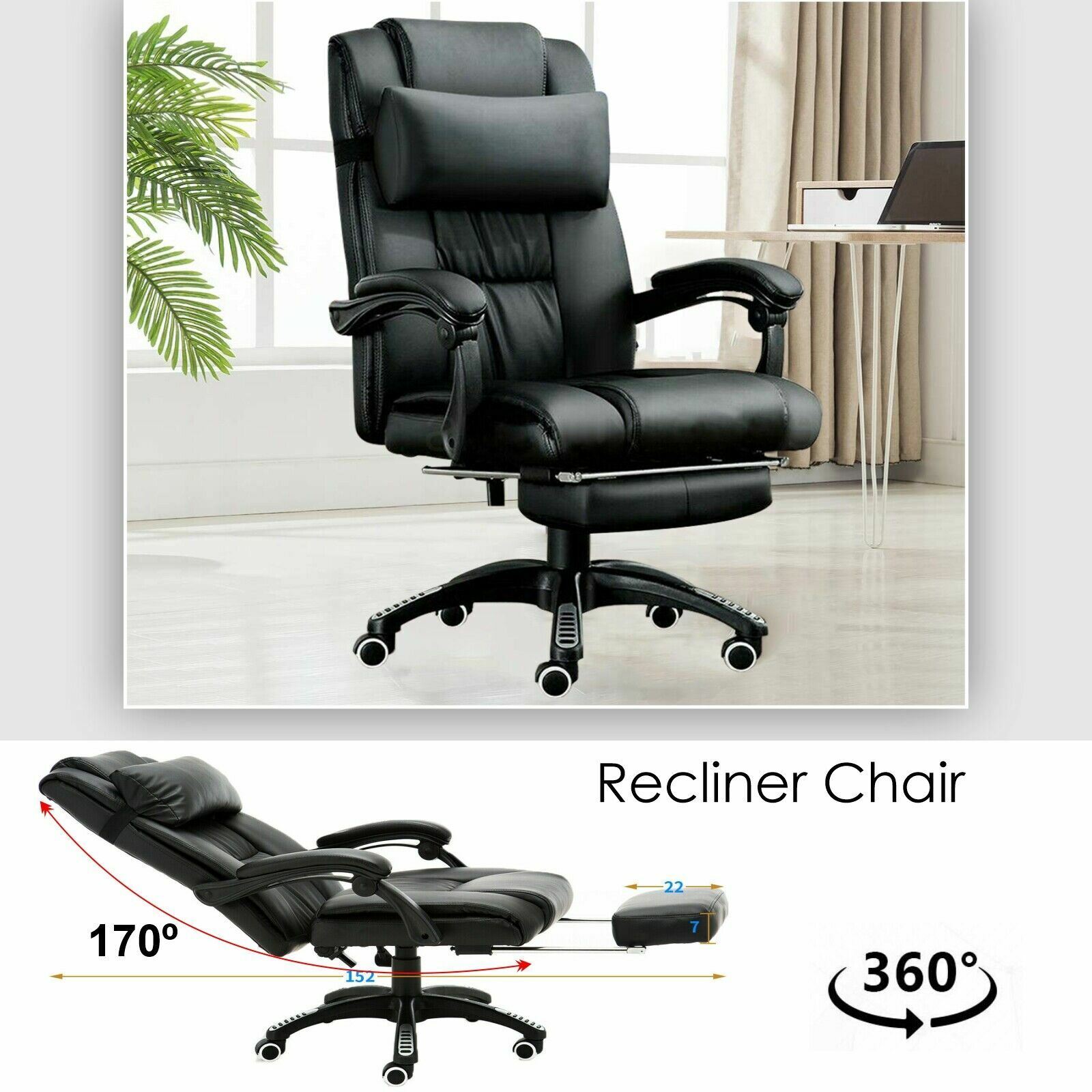 executive office chair gaming chair leather swivel recliner computer desk  chair