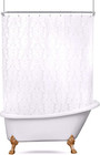 Clawfoot Tub Vintage Damask Shower Curtain Liner 180x70 Inch Wide Wrap-Around