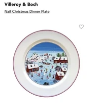 VILLEROY & BOCH ‘NAIF CHRISTMAS’ LAPLAU PORCELAIN DINNER PLATE 10-1/2" EUC