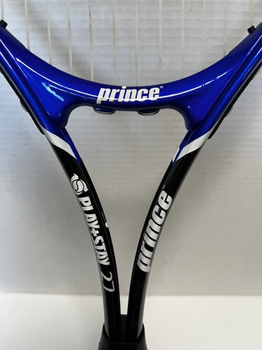 Used Prince Play+Stay 27 Tennis Raquet Blue And Black - Picture 4 of 7