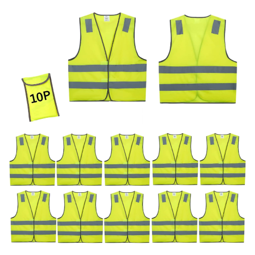 10X Chalecos Reflectantes De Trabajo Seguridad Para Hombre Mujer con bolsillos - Foto 20 di 24
