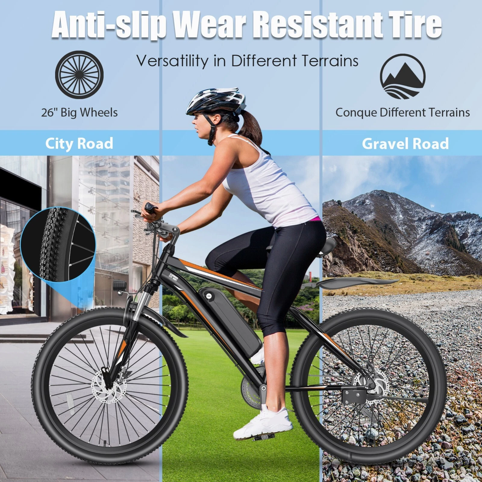 26inch Electric Bike 500W Electric Cruiser Bicycle Commuter E-Bike