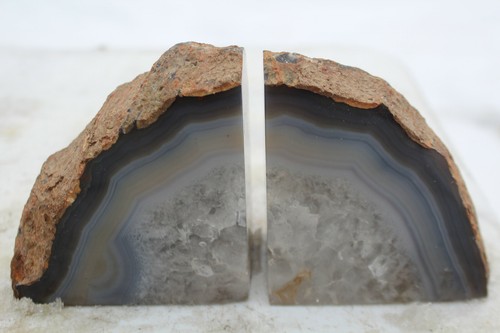 Impresionantes sujetalibros grandes muy hermosos excelentes geoda de cuarzo ágata natural - Imagen 1 de 4