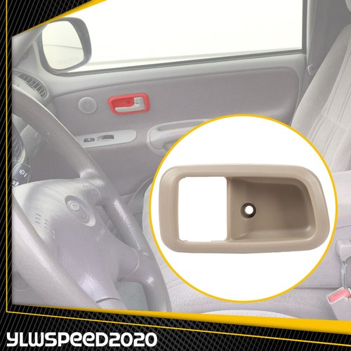 Par de molduras de bisel de manija de puerta interior aptas para Toyota Tundra 00-06 delantero beige - Imagen 5 de 8