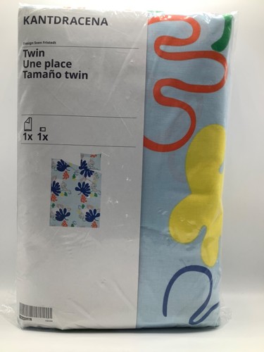 Ikea KANTDRACENA Twin Duvet cover and pillowcase, multicolor - NEW 705.613.80 - Picture 1 of 3