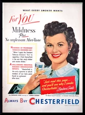 1951 PRINT AD CHESTERFIELD CIGARETTES Barbara Hale Actress of Stage & Screen