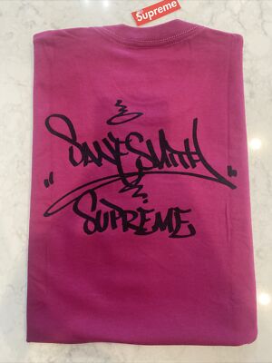 Supreme Sane Smith Bridge Tee FW19 In Large Magenta New Tags