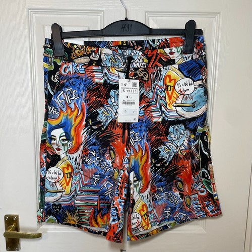 Pantalones Cortos Chinos Zara Graffiti Talla S