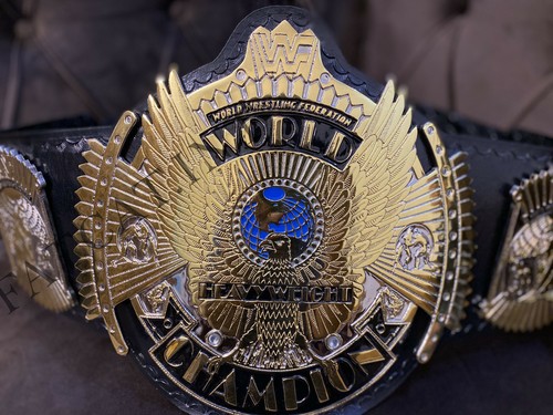 New International Hybrid Winged Eagle Championship Belt Black Strap Replica - Picture 3 of 8
