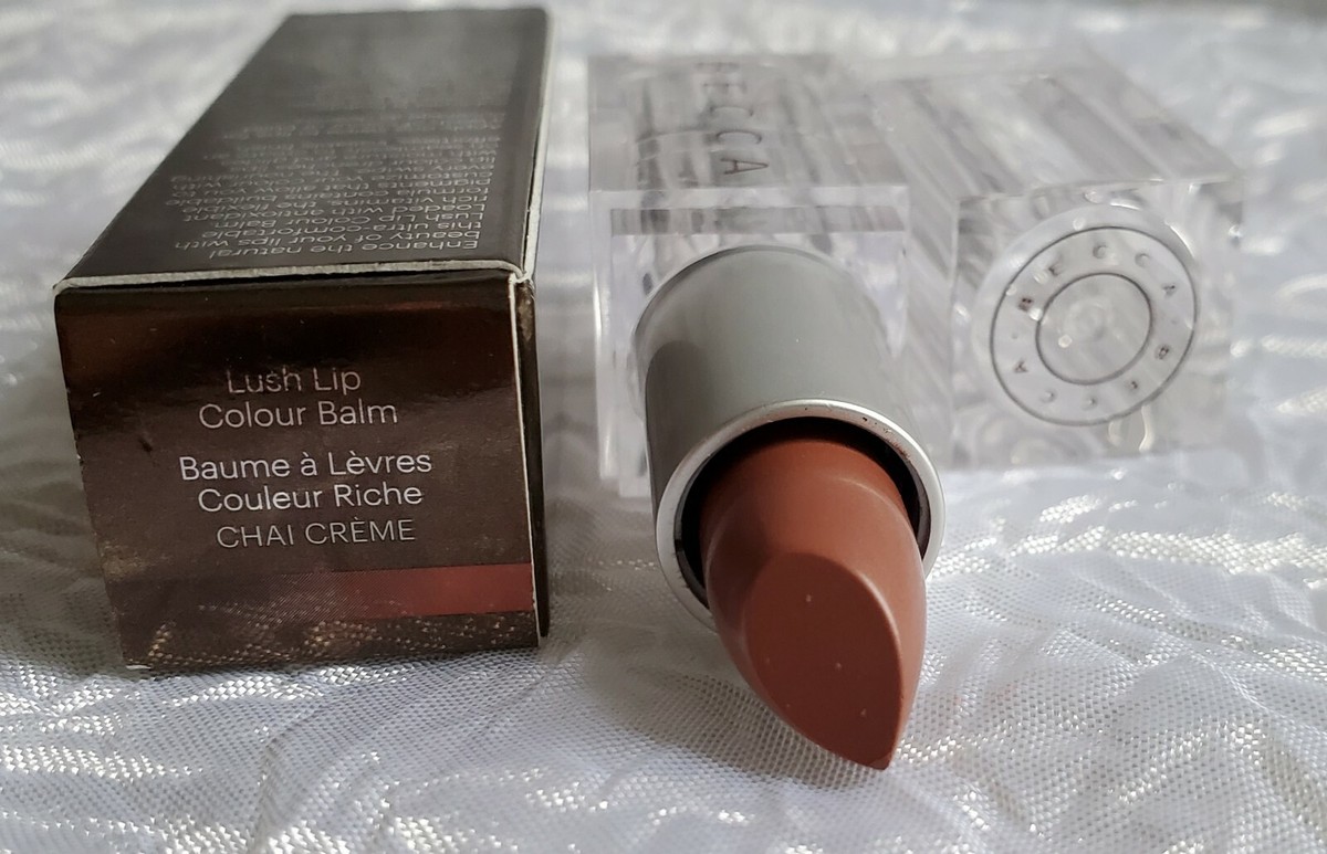 Becca Lush Lip Color Balm CHAI CREME Tawny Brown Medium Dark Lipstick Nude  | eBay