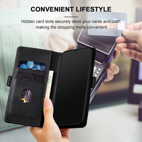 Funda protectora tipo billetera de cuero con soporte para Samsung Galaxy S25 Ultra 5G - Imagen 10 de 24