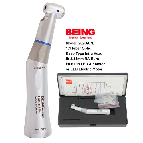 BEING Dental Electric Motor 1:5 LED Handpiece Fiber Optic Contra Angle 16:1 Kavo - Picture 93 of 115