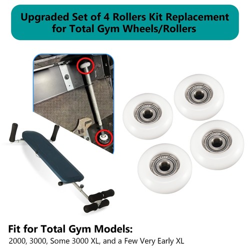 Total Gym Replacement Part Set of 4 Wheels/Rollers for Models 2000, 3000 - Picture 4 of 6