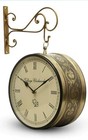 Double Side Hanging Metal Railway Station Vintage Platform 10" Wall Clock