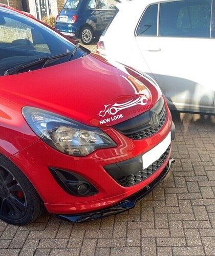 Fits VAUXHALL CORSA 2006-2014 FRONT ABS GLOSS BLACK SPLITTER BUMPER LIP - Picture 8 of 11
