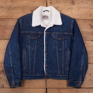 Mens Vintage Levis Dark Blue Sherpa 