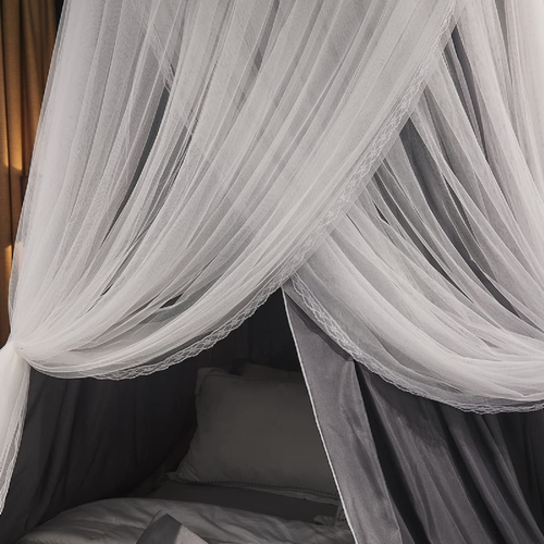 Luxurious Bed Canopy for Girls & Adults, Large Elegant Double Layer Bed Curtain - Picture 9 of 9