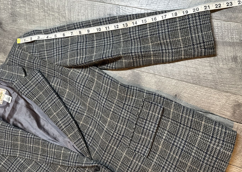 Talbots Alpaca Suit Jacket Blazer Womens 6 Gray Plaid Pockets Career Lined USA - Picture 7 of 9