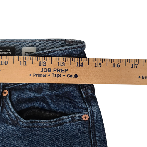 Jeans Volcom Para Hombres 28 28x29 Azul Kinkade Regular Recto Lavado Oscuro Denim Informal - Imagen 11 de 14