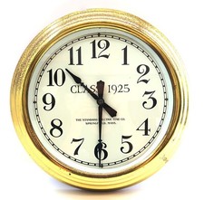 Vintage Standard Electric Timing Co 17" Brass School Wall Clock Class 1925