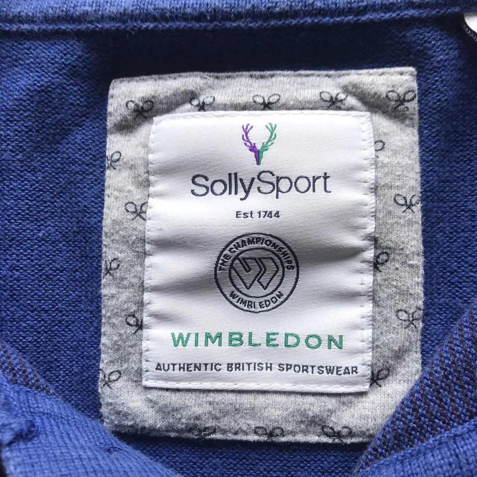 Camiseta Polo Solly Sport Para Hombres XL Wimbledon Tenis Azul Allen Solly Foto 4 de 4