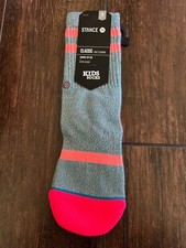 Stance Socks Kids Classic Crew Vivacious Neon Coral Size Youth M