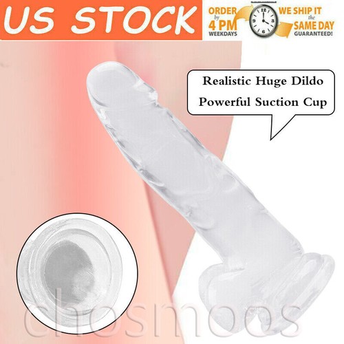 Dildo 8In Realistic Lifelike Big Real Dong Suction Cup Waterproof use Lubricants - Picture 17 of 54