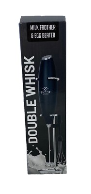 Zulay Kitchen Black Milk Frother & Egg Beater Double Whisk AA Battery Operated