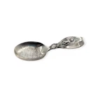 Cupid Sterling Silver Curved Handle Baby Spoon with Cow by Reed & Barton 3.5"